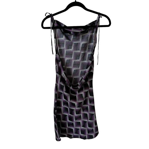 BP Nordstrom New Women's Geometric Backless Dress Purple XS Whimsigoth Y2k Goth - Picture 2 of 9